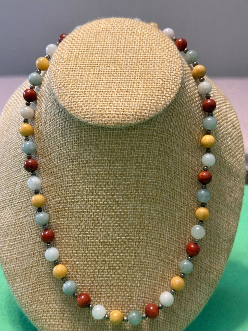 Genuine Semi Precious Stones Necklace 925 Clasp